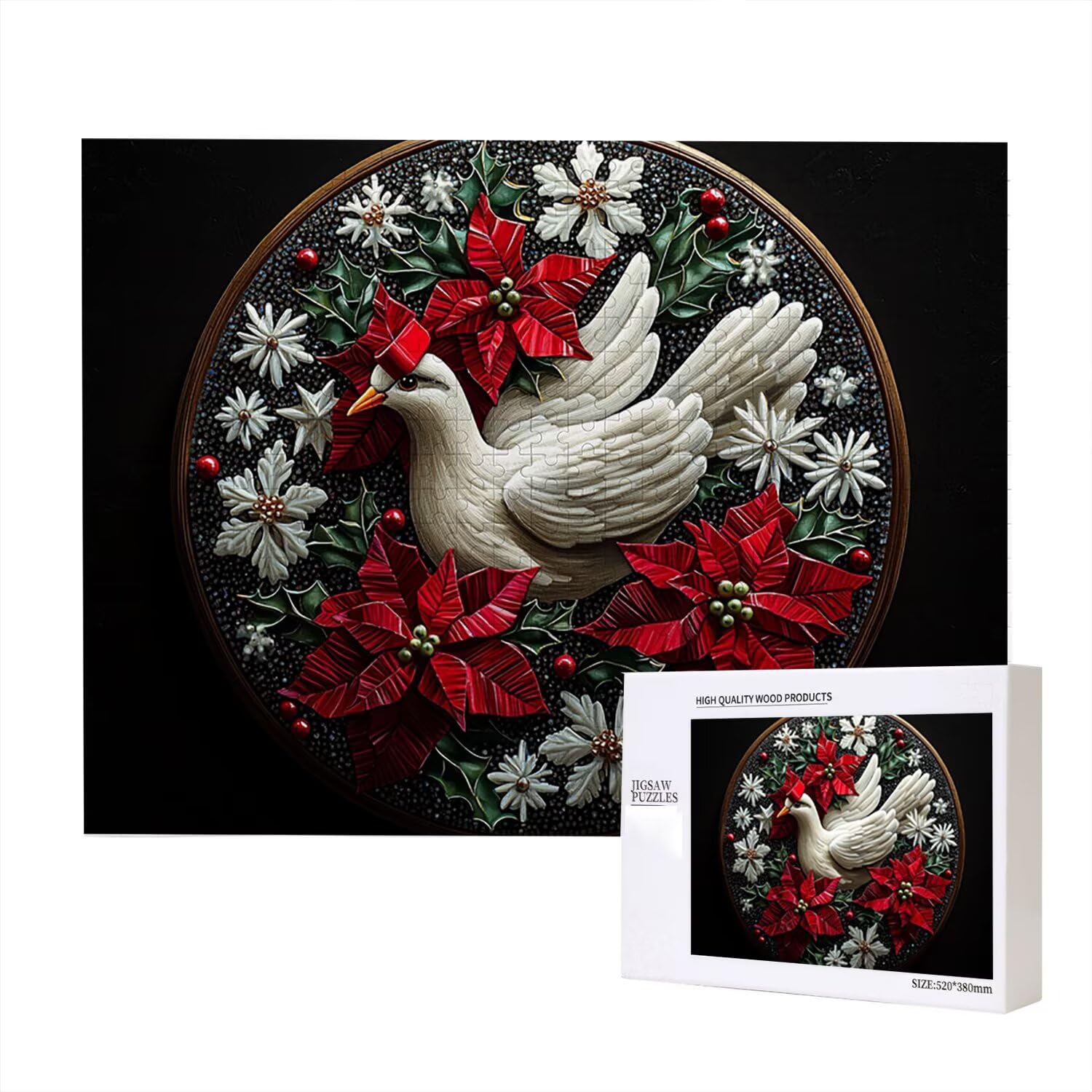 Jigsaw Puzzle, 6000 Pezzi Puzzle Classici, Natale Puzzle Rilassamento Intelligence, Mpossibile Difficile Puzzle Impegnativo per Adulti Puzzle Gioco Familiare, Regalo per Amore Colombo Bianco fr0-546