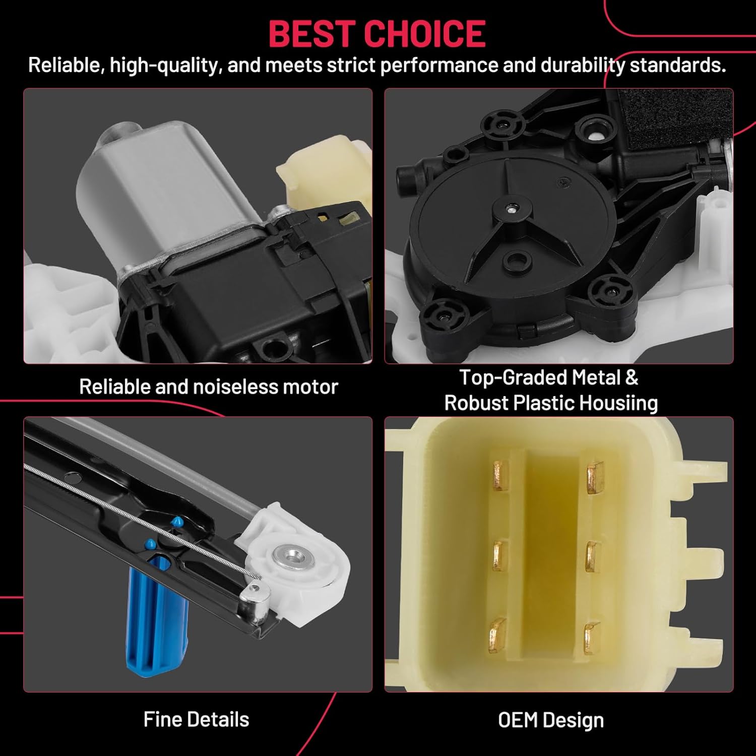 BDFHYK LR083211 Power Window Regulator with Motor Front Left Compatible with Land Rover Discovery 2017-2020