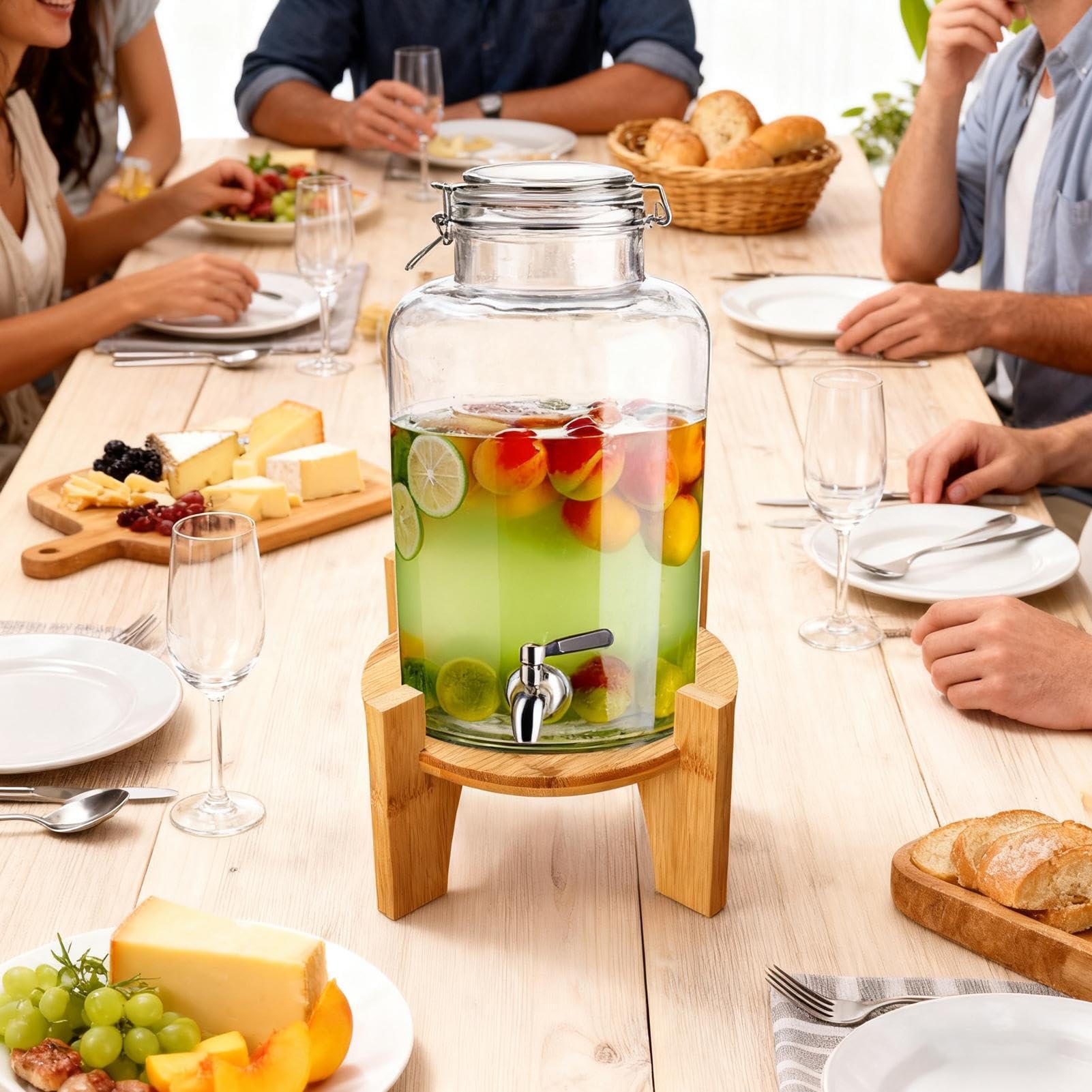 Soporte dispensador de bebidas - Elevador de mesa para mejorar la estabilidad, soporte para tarro de limonada de mostrador, base con espacio libre para grifo para barril de agua, suporto