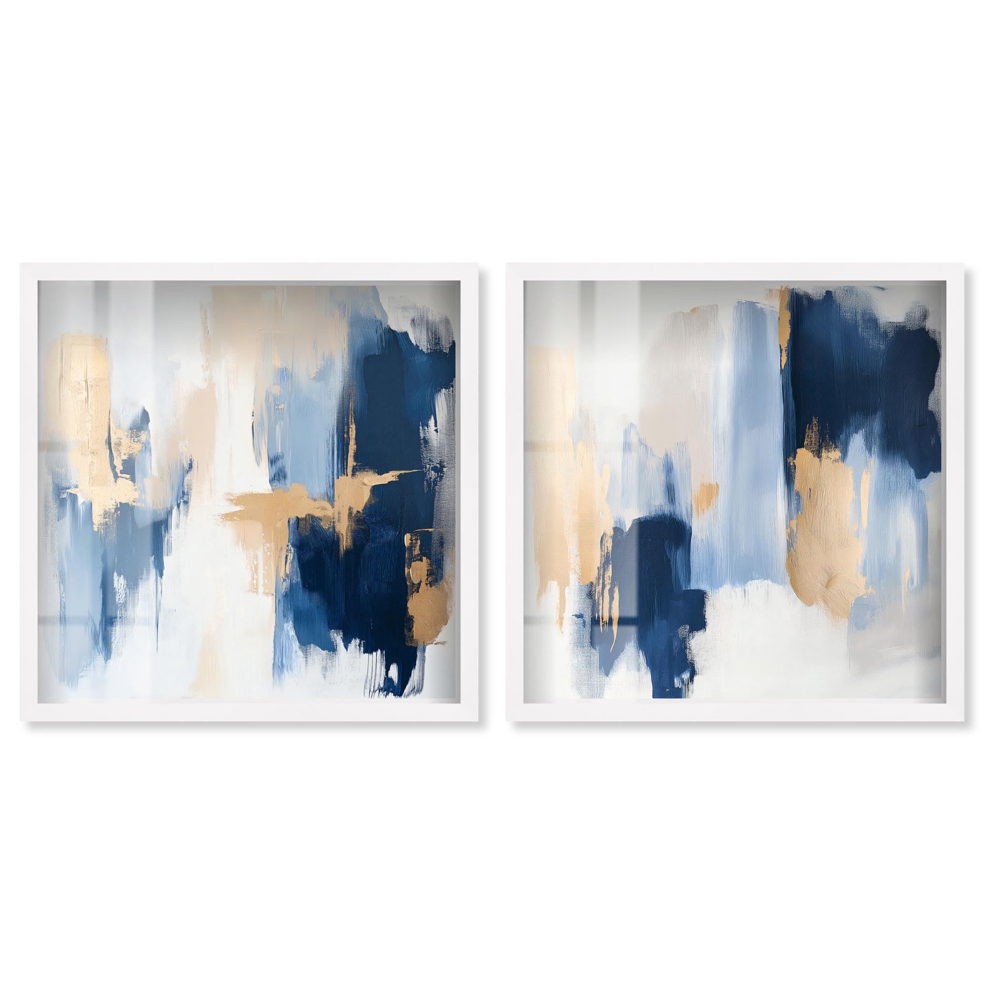 Art Remedy décoration murale de prestige avec cadre blanc chic 50x50 cm