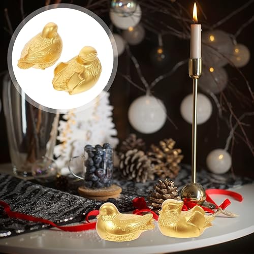 Miniatura 7 de 1 par de estatua de mandarín Feng Shui chino Yuan Yang Love Birds esculturas de pájaros de latón para decoración de mesa del hogar, boda
