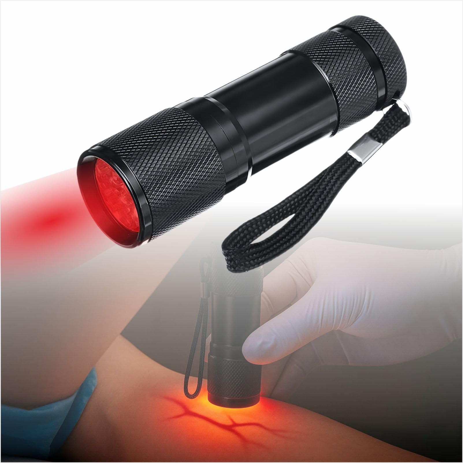 Vein Finder Viewer - Handhold Vein Illumination Detector, LED Flashlight Handy Efficiency Vein Locator, On Various Skin(Not Battery Include)