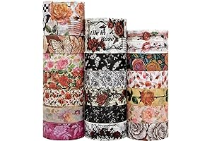 Rose Washi Tape Set: Enhance Your Crafts with Vibrant Floral Patterns