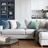 Vista 136 de EMEMA Paquete de 2 fundas de almohada de terciopelo, decorativas, cuadradas, suaves, sólidas, para sofá, dormitorio, silla o automóvil, 18 x 18 Gris