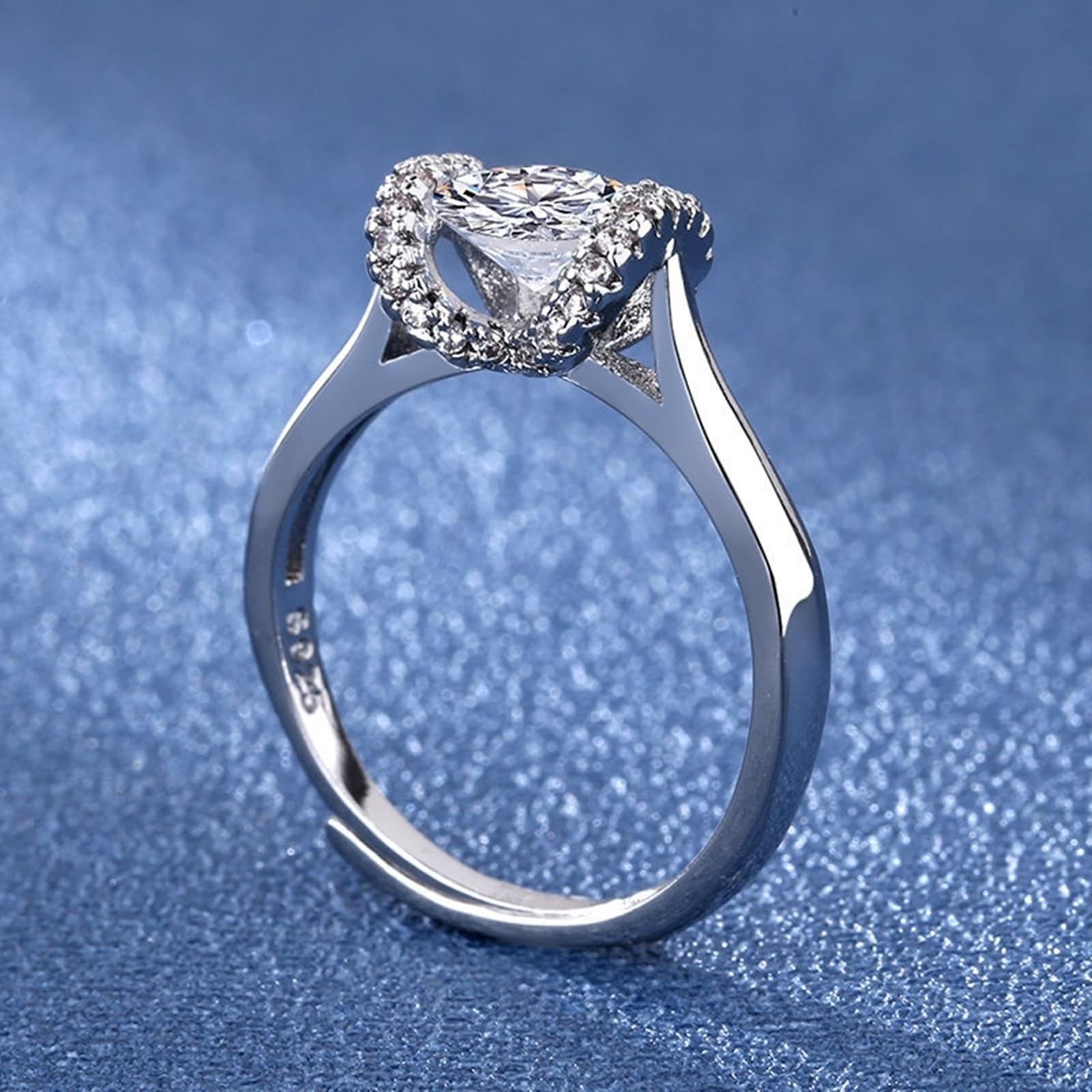 Spersonalizowany pierścionek obrączki ślubne z białego złota dla niej 18K laboratoryjny diamentowy węzeł design okrągły 1 ct cyrkonia rozmiar H 1/2 moda dla kobiet biżuteria koktajlowa