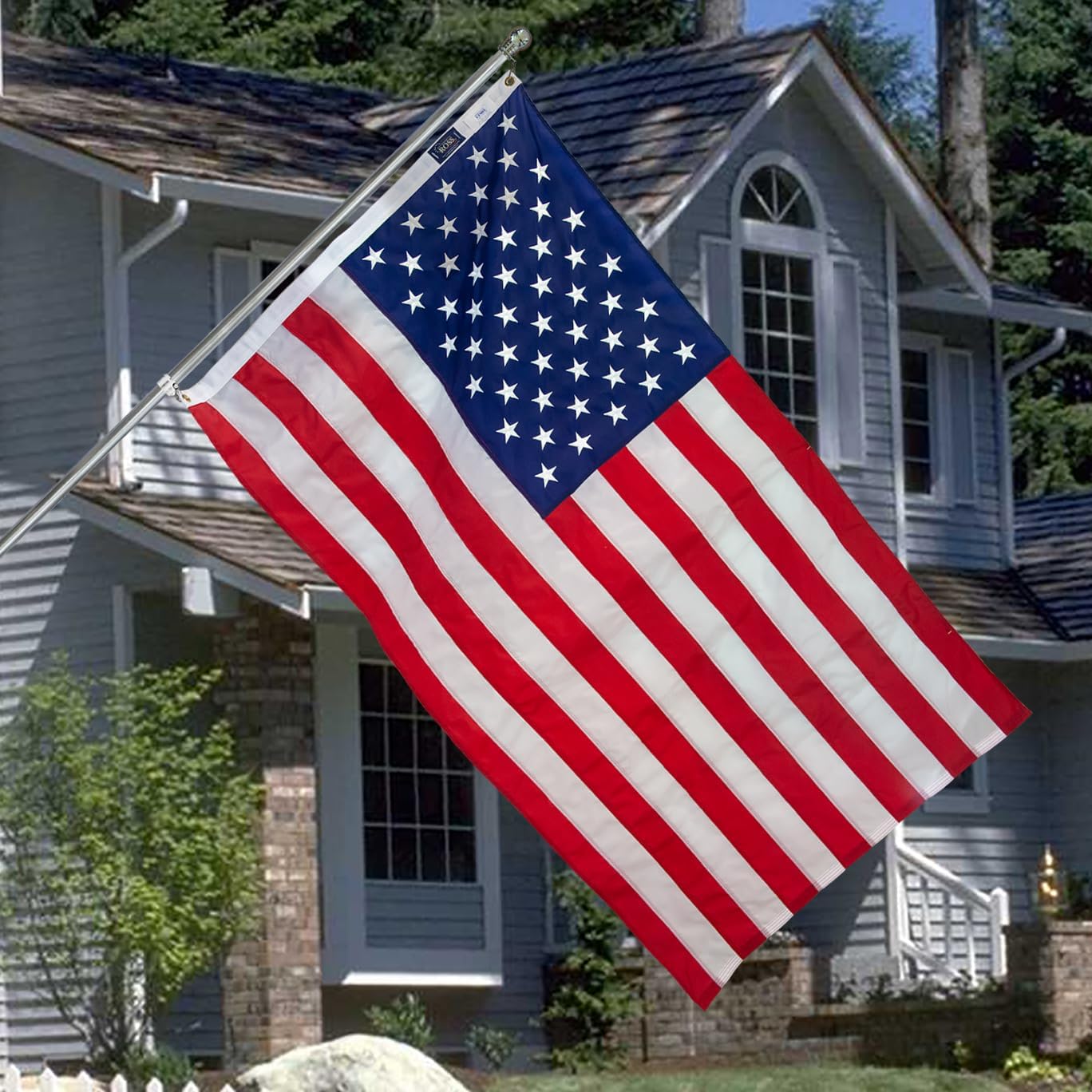 Elizabeth Ross - 3' x 5' Ultra Premium Sewn 2-Ply Spun Polyester American Flag by Valley Forge - Brass Grommets for Timeless Patriotism and Quality