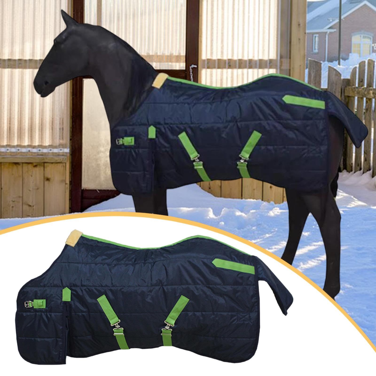 Qianly Manta para Caballo con Protección contra Viento Y Frío Sábana Impermeable para Lluvia Abrigo Térmico para Potro Vestimenta Ecuestre Adecuada para