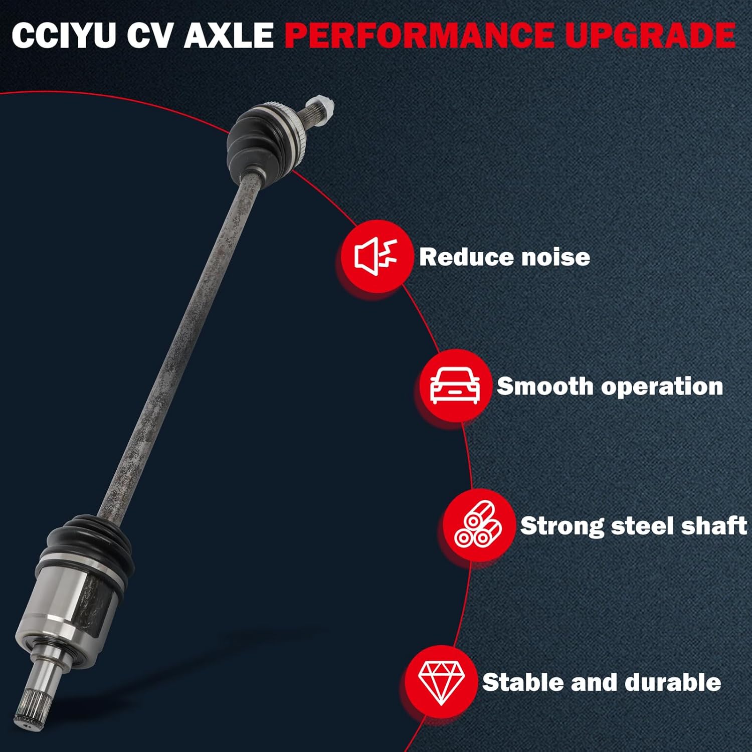 cciyu 66-4151 CV Axle Shaft Assembly Fit 1998-2002 for Honda Accord 2.3L Front Left Drive Side FWD