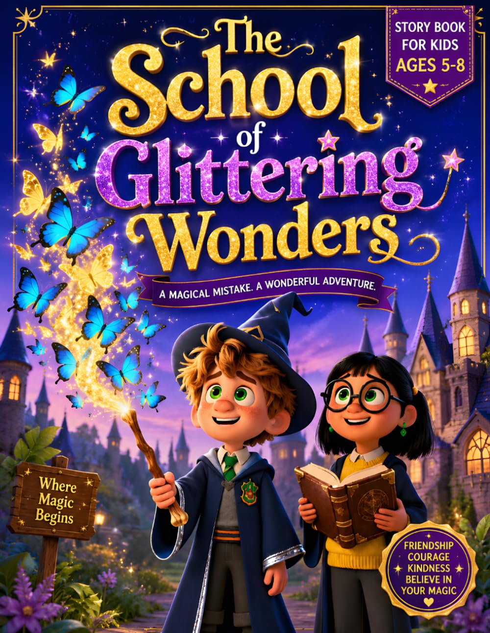 The School of Glittering Wonders: A Magical School Adventure About Friendship, Courage, Kindness, and Believing in Yourself for Kids Ages 5-8