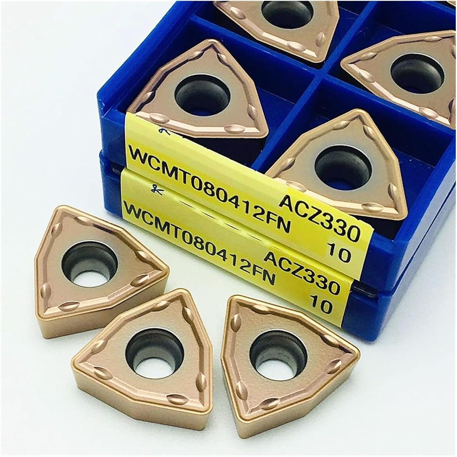 Carbide Tool 10 Pieces Of U Drill Tool WCMX030208 WCMX040208 WCMT050308 WCMT06T308 WCMT080412 ACZ330 Carbide CNC Turning Insert Tool (Angle : WCMT06T308FN ACZ330, Insert Width(mm) : 10PCS(1box))