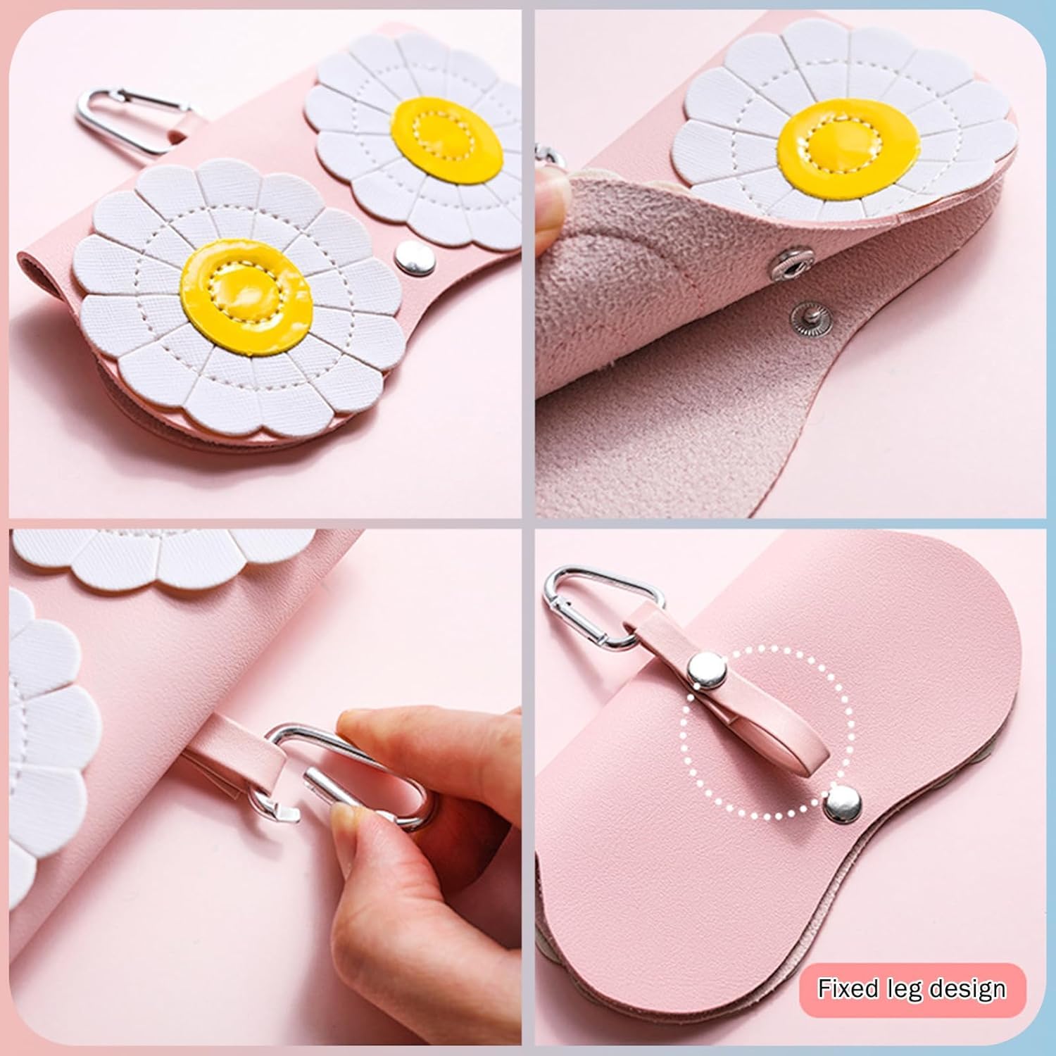 AUGEN Cute Sunglasses Organizer Case Hanging Leather Eyeglasses Bag Ornament Charms for Hand Bags Sunglasses Bag Hook Pendant Sunglasses Organizer (Owl) - Image 7 thumbnail