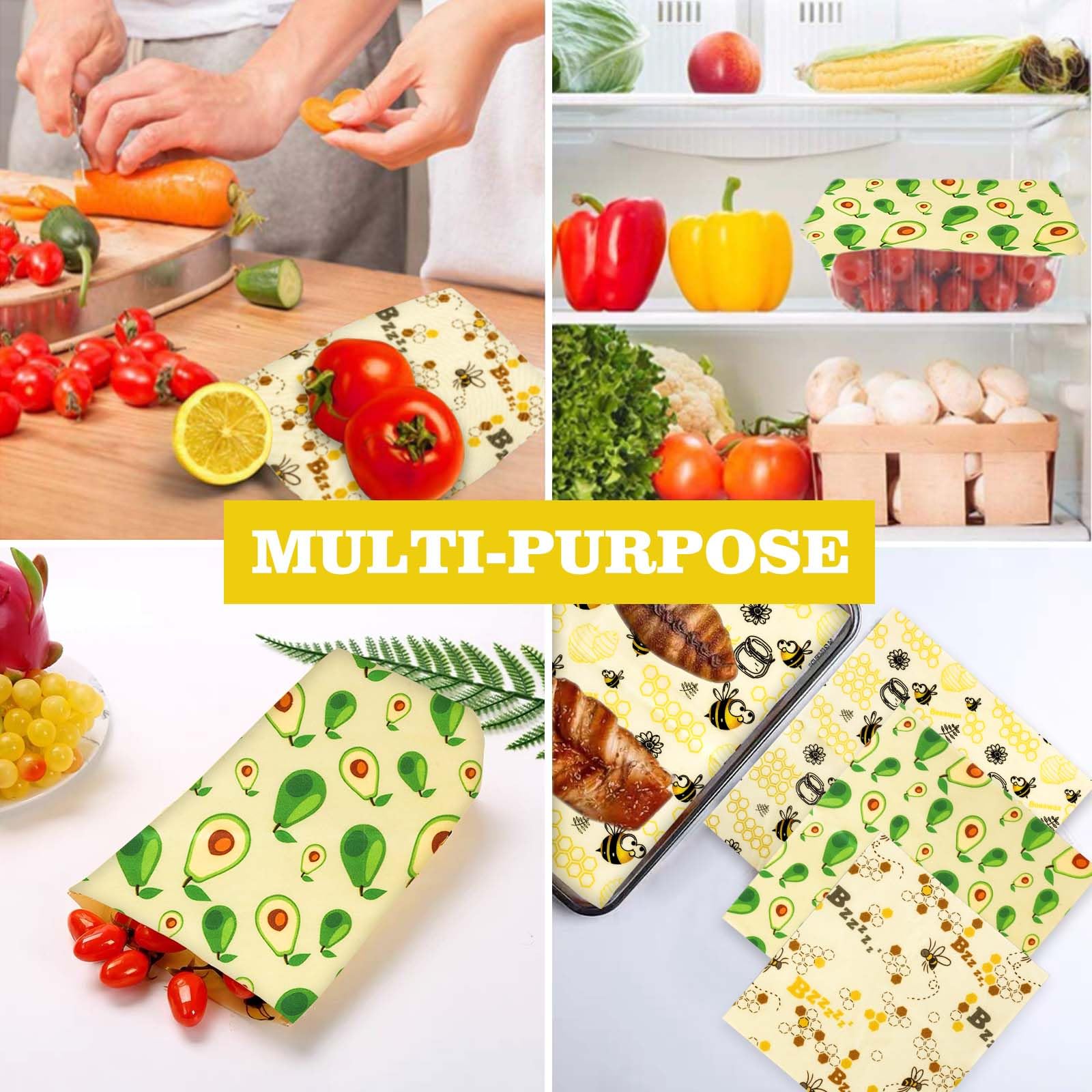 8 Involucri Cera D'Api Riutilizzabili - Per Conservazione Alimenti, Cotone Biologico - Foto 10