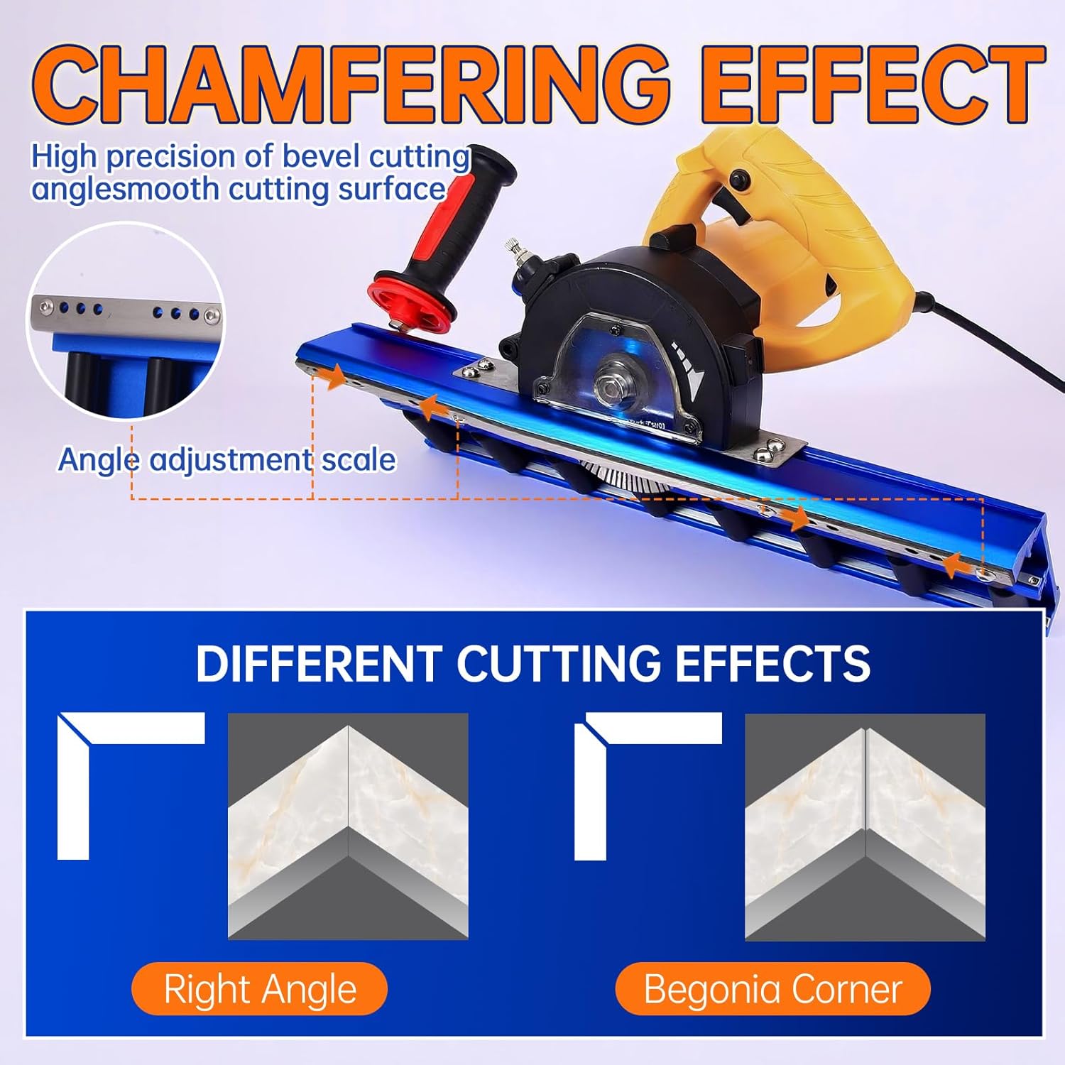 Tile Edge Beveling Tool with 16-Roller Base, 43° Angle Chamfer Machine with Water Cooling & Dust Bag, for Tiles, Paving Stones & Marble|Tile Cutter|Tile Saw