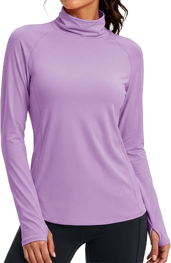 MAGCOMSEN Thermal Tops for Women Turtleneck Fleece Lined Underwear Shirts