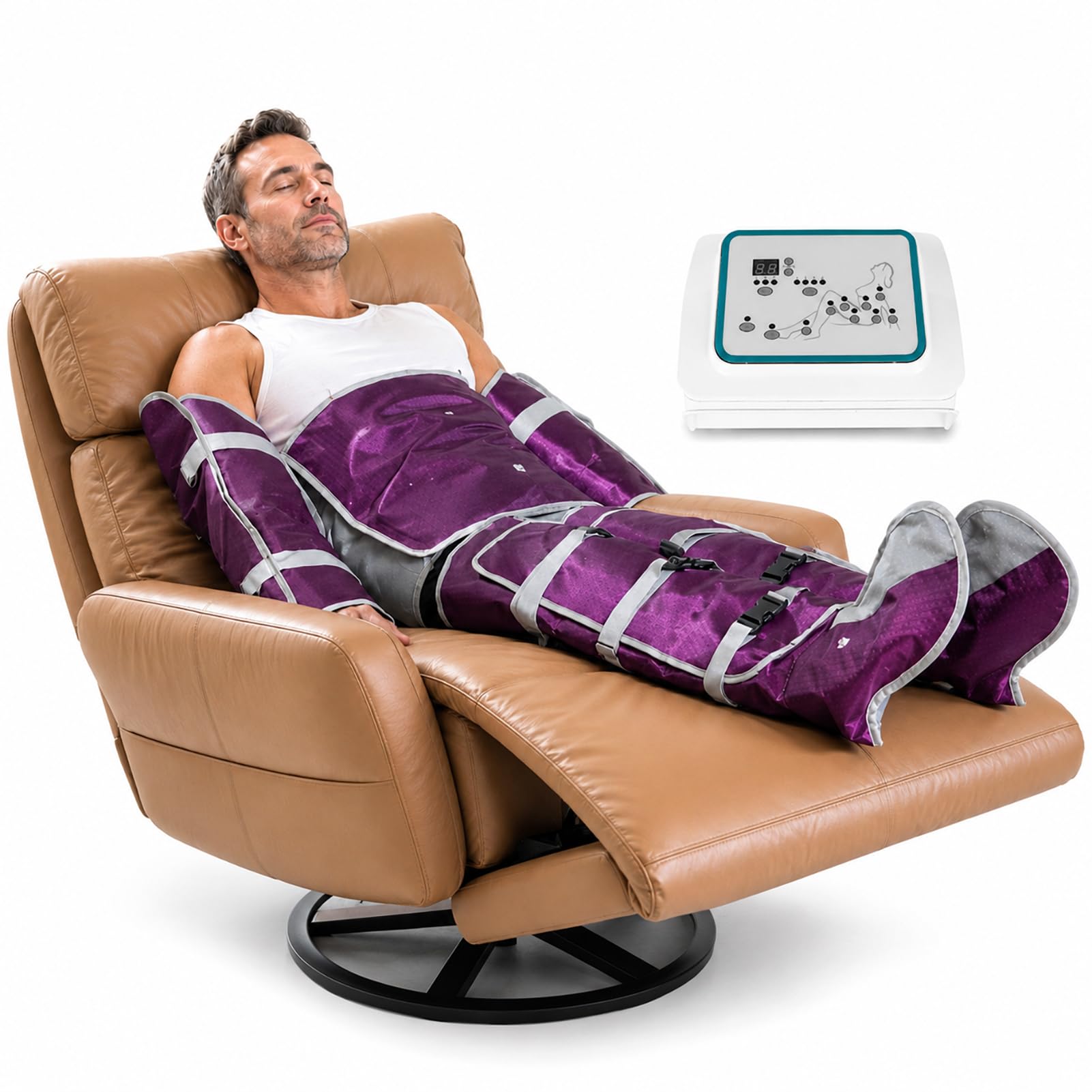 Pressoterapia Linfodrenaggio, Gambali Massaggiatore Gambe Professionale | Sistema Di Compressione Per Massaggio Linfodrenante Di Gambe, Piedi E Addome Con Utilizzo Domestico E Cura Del Corpo