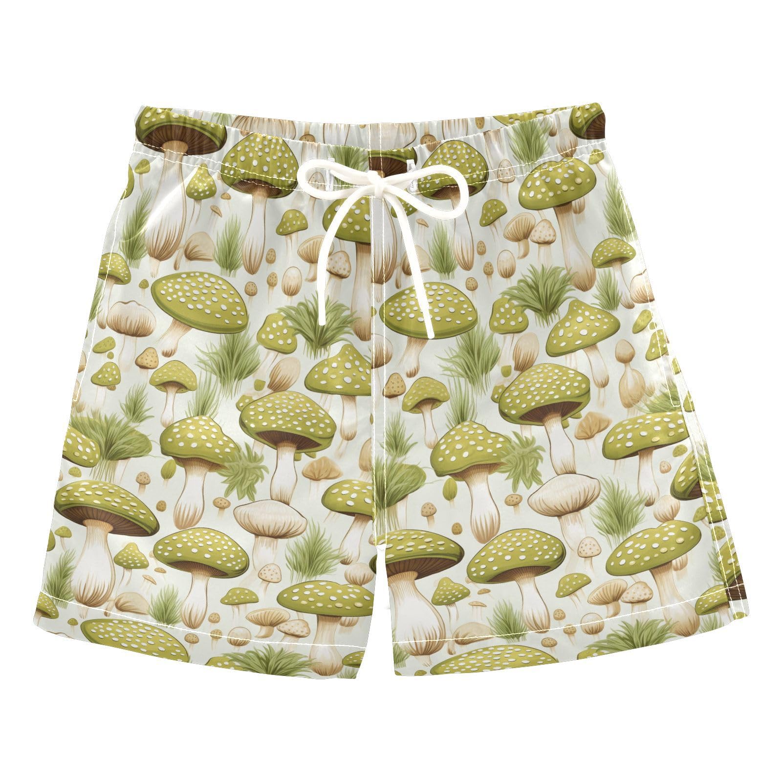 senya Green Sewant Mushrooms Boys Swim Trunks Toddler Shorts Swimwear Boardshorts