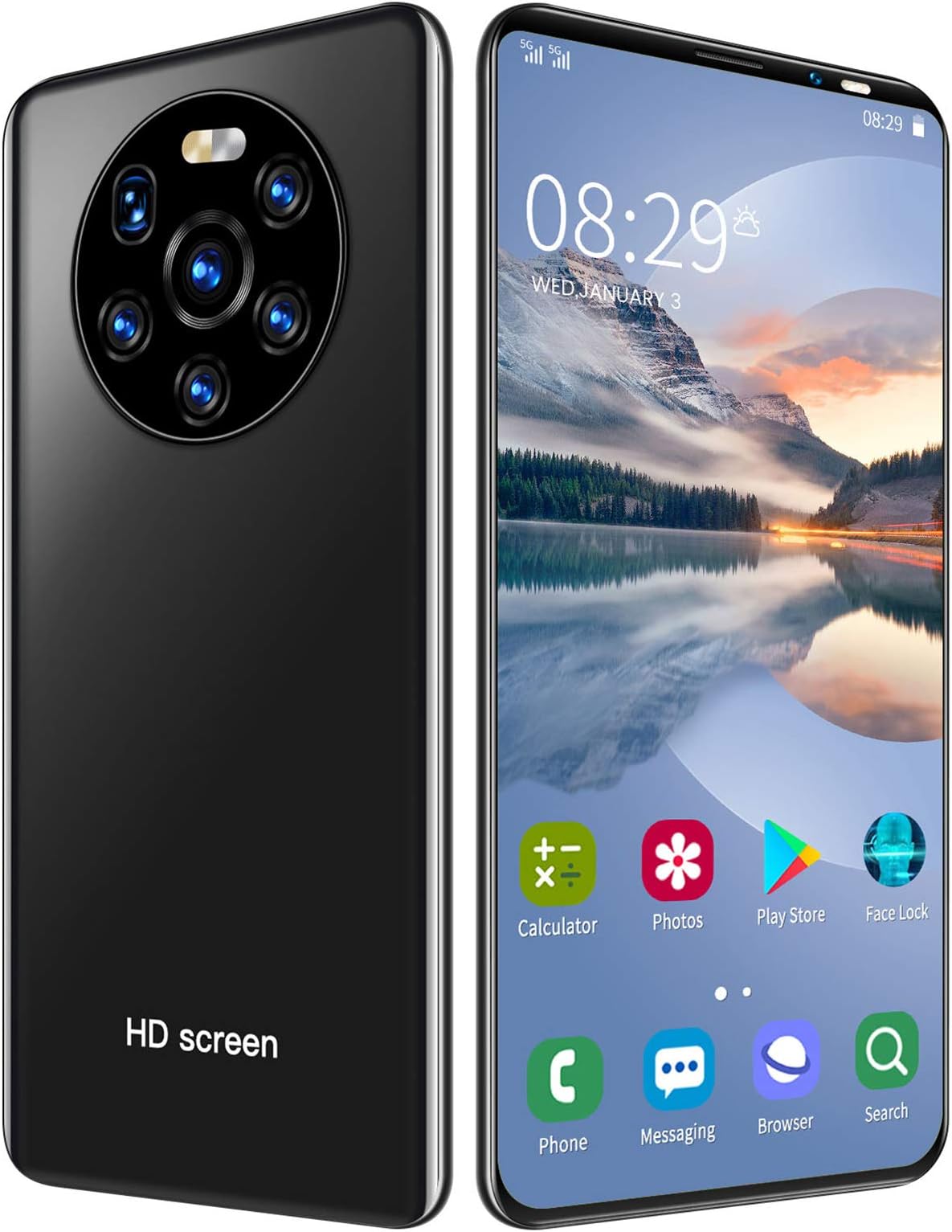 Y30S Smartphone Android 6 | 5 Zoll Display, 2GB RAM, 32GB ROM, Dual SIM, Gesichtserkennung (Rosenrot)