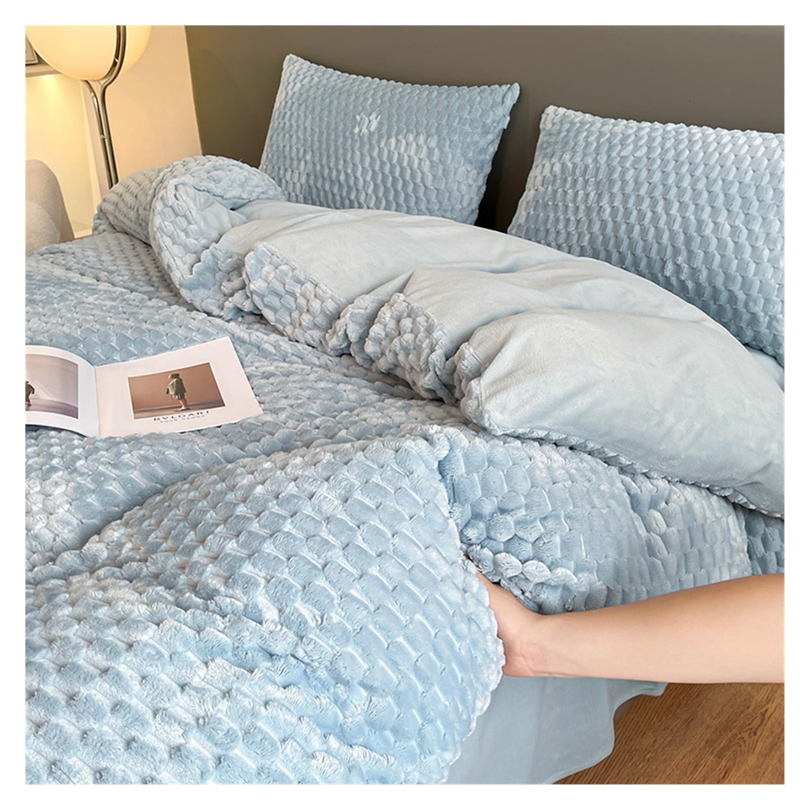 Velours de lait imprimé et teint pour ensemble de lit isolant