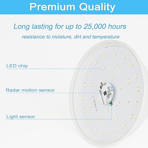 Miniatura 5 de Bombilla LED con sensor de movimiento para exteriores, 15 W (equivalente a 100 vatios) E26 PAR38 con detector de radar y sensor de atardecer a