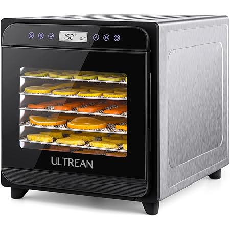 Elite Gourmet 5-Tray Food Dehydrator - Stainless Steel, Adjustable Temp (95°F-158°F), For Jerky, Fruit, Herbs