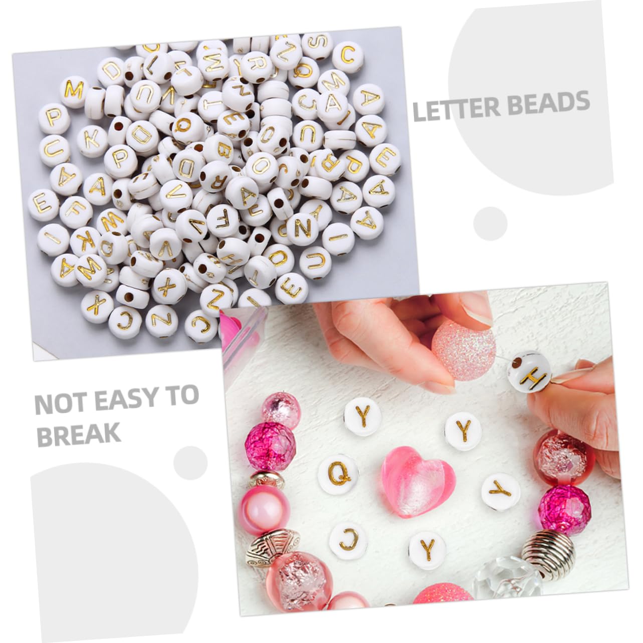 4000piezas Abalorios De Letras De Acrílico Para Perlas De Letras Coloridas Para Joyas Collares Pulseras y Manualidades