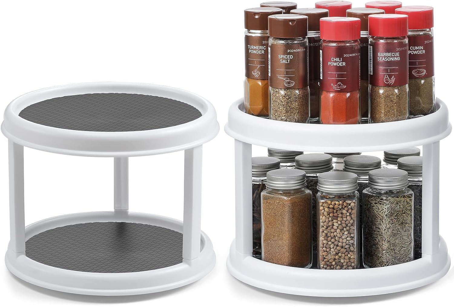 10″ Two-Tier Lazy Susan Spice Rack – Rotating Organizer for Kitchen