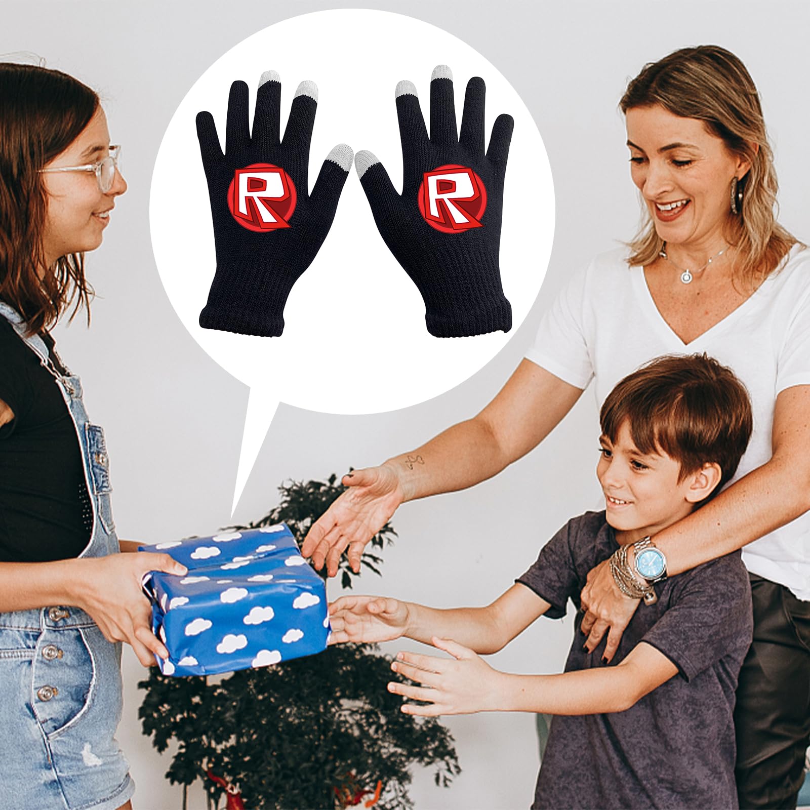 Gants Tactiles Roblo d'Hiver Tricotés Chauds et Doux Pour Sport Usage Quotidien