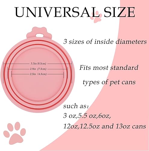 Miniatura 3 de DORUI Fundas universales para latas de comida para mascotas, tapas universales de silicona para perros y gatos, se adaptan a la mayoría de latas de