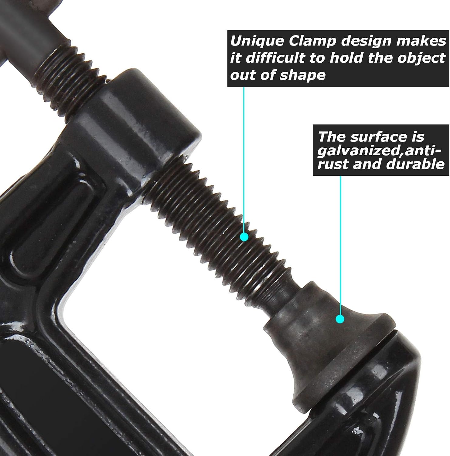 Abuff 1 Inch C-Clamp Set, 12-Pack Quality Iron C Clamps, Clamps for Woodworking, Welding and Building