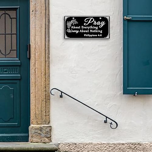 Miniatura 4 de Letrero de placa colgante con versículo bíblico para la puerta delantera, letrero de oración para decoración del hogar, regalos de inauguración de