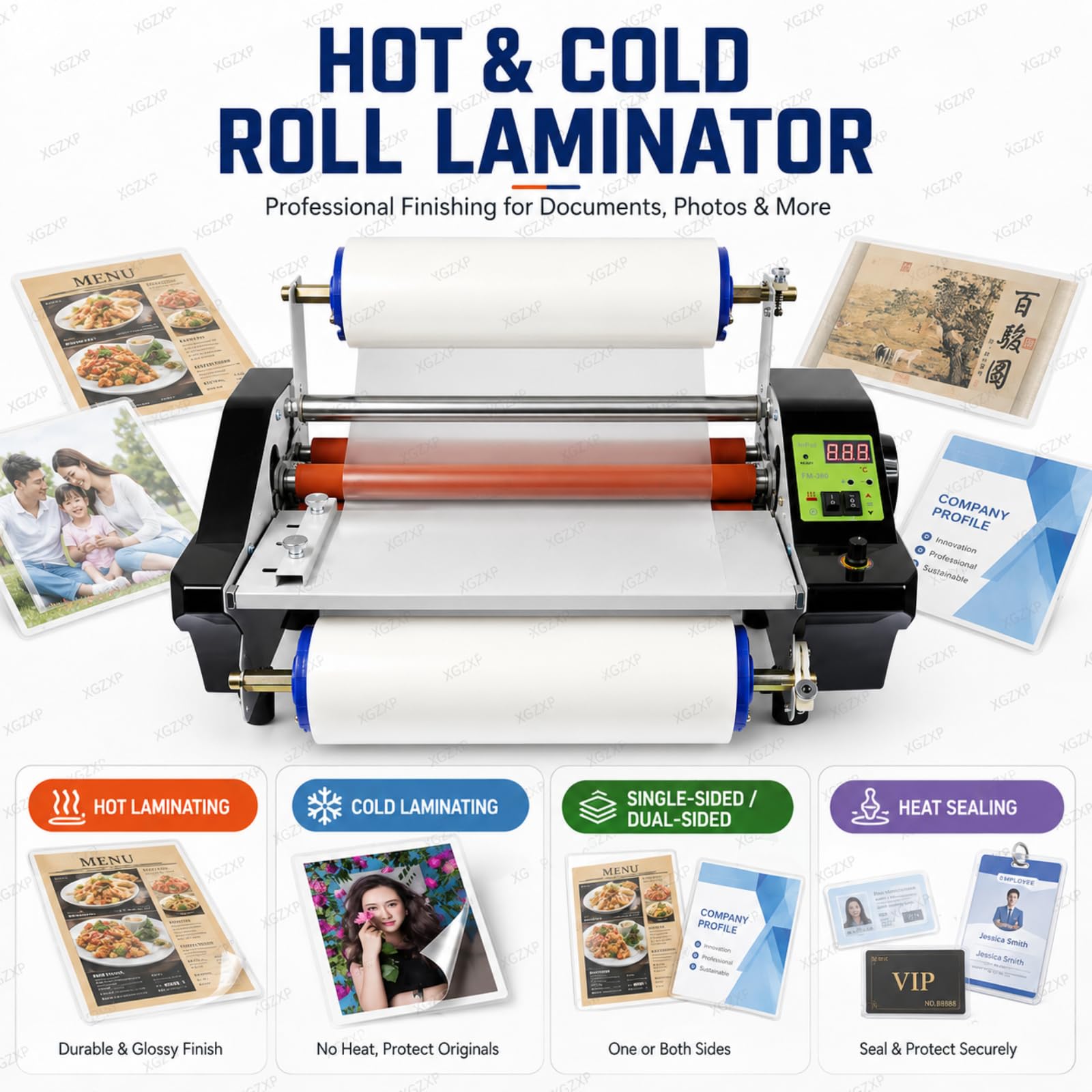 Plastificatrice A Caldo E A Freddo, con Display Digitale E velocità Regolabile in Continuo, per Fogli A3/a4, Uno O Entrambi I Lati, per Documenti, Carte E Foto