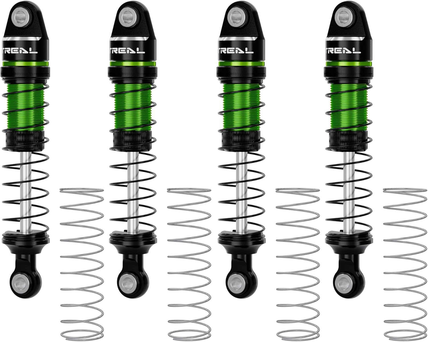 TREAL TRX4M Shocks 59MM Oil-Damper Long Travel Threaded Shock Absorber Upgrades for 1/18 TRX-4M TRX-4MT(Green)