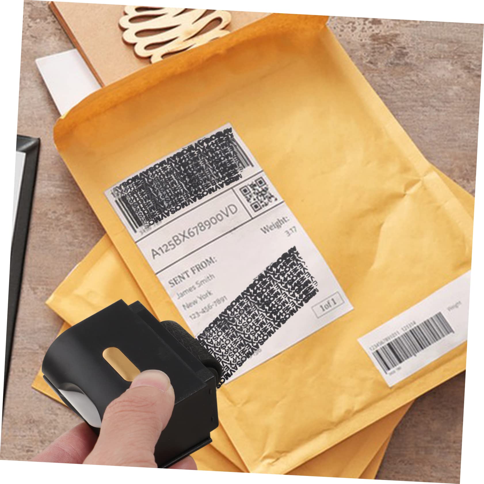 Sewroro 4stücke Portable Rollstempel Für Datenschutz Mehrzweck-rollenstempel Für Rechnungen Bankunterlagen Persönliche Informationen