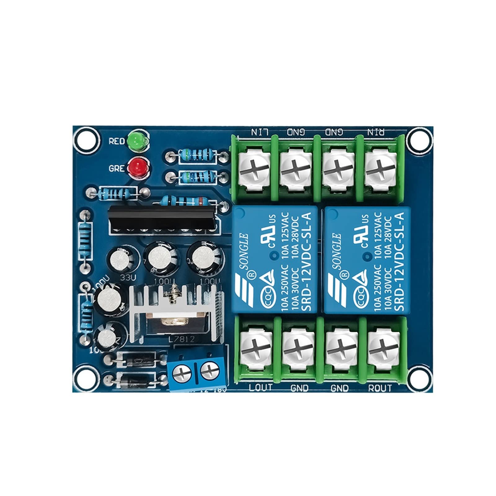 ILAME 10A Lautsprecherschutz Leiterplatte Dual Channel Audio Verstärker Relais Schutz Ersatz Elektronischer Lautsprecher