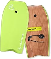 THURSOSURF Bodyboards 37-44 Inch EPS Core Lightweight Beach Boogie Boards with Coiled Leash for Kids Teens Adults