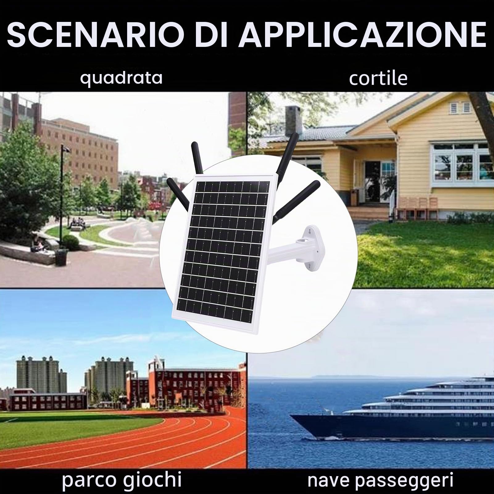 Modem Router 4G LTE Solare, IP66 impermeabile esterno, Batteria 18000mAh autonomia prolungata, Copertura WiFi 150m per agricoltura campeggio sorveglianza