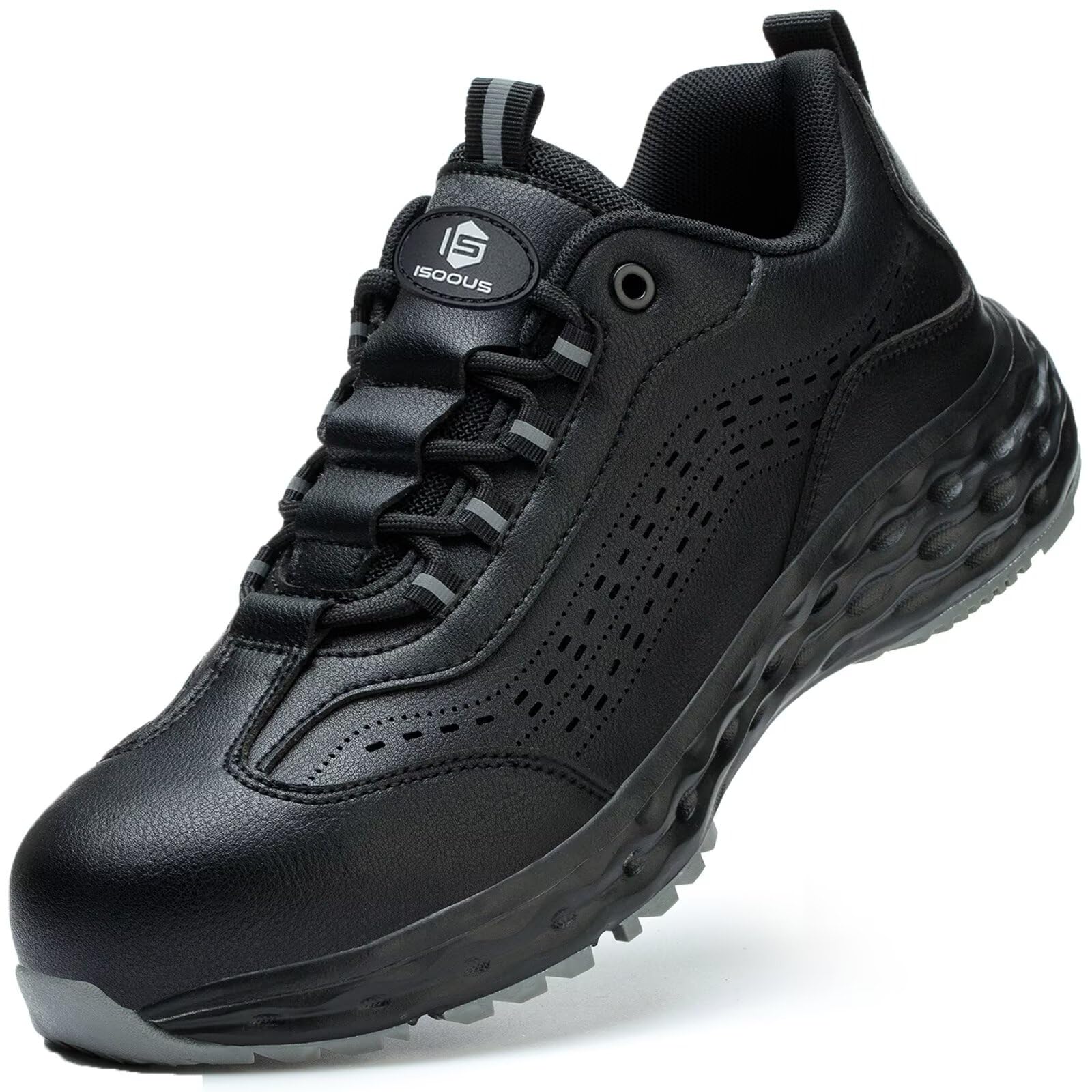 Veiligheidsschoenen Heren Dames Werkschoenen Lichtgewicht Sportieve Stalen Teen Schoenen Ademend Beschermend Schoenen 37-46EU, Zwart, 40EU