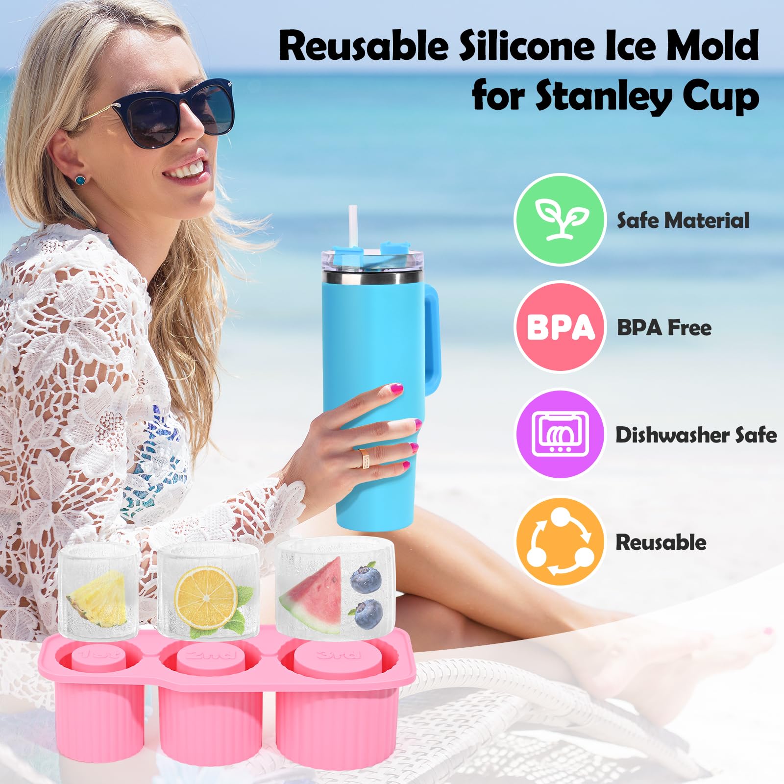 Vassoio Per Cubetti Ghiaccio In Silicone,Stampo Per Cubetti Ghiaccio In Siliconestampo Per Cubetti Ghiaccioaccessori Per Tazzegrandi Vassoi Per Cubetti Ghiaccio Riutilizzabili Con~p221024878