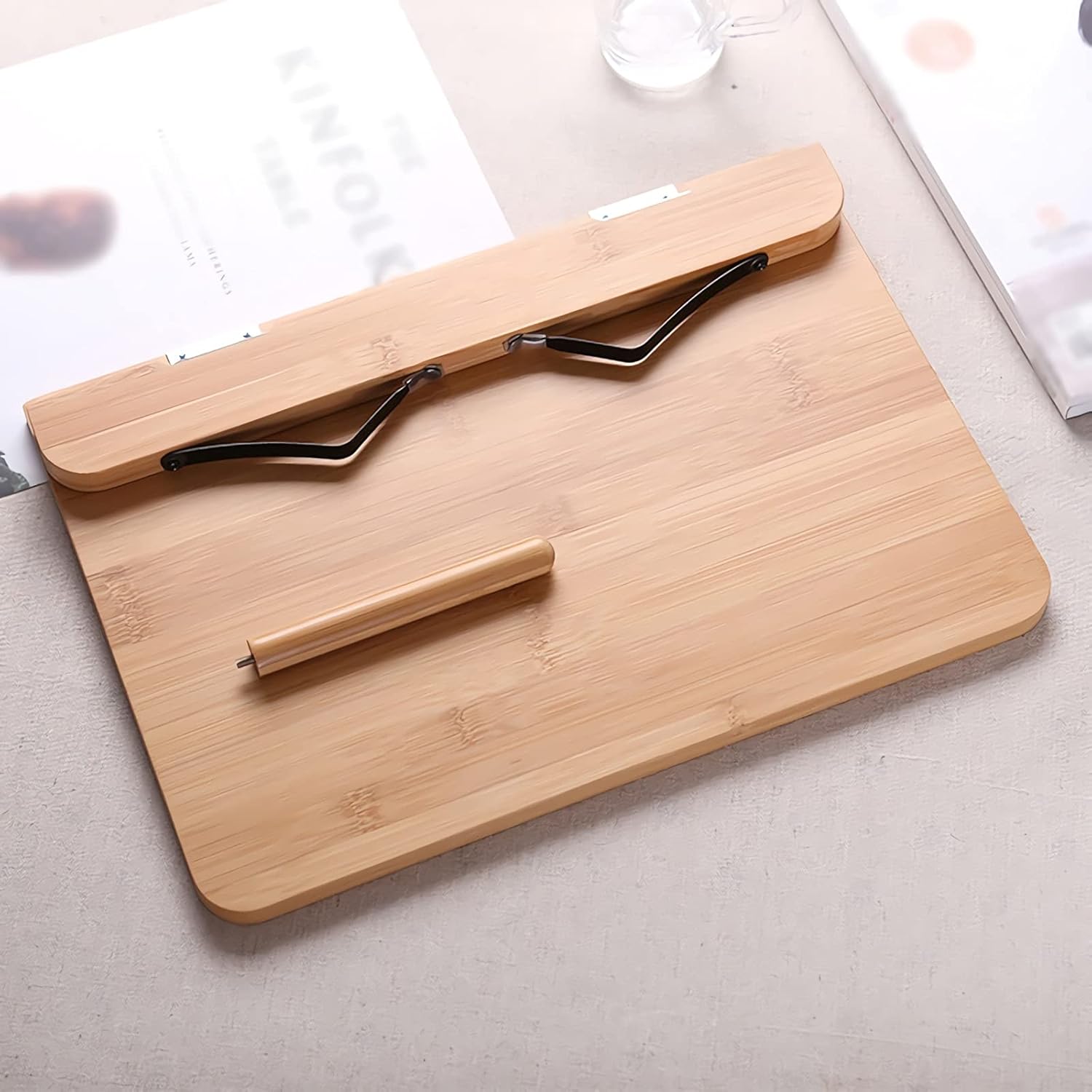 Book Stand Reading Stand Book Holder Adjustable Height Book Holder Tray for Reading Textbook Cookbook Recipe Laptop Tablet Cell Phone Portable