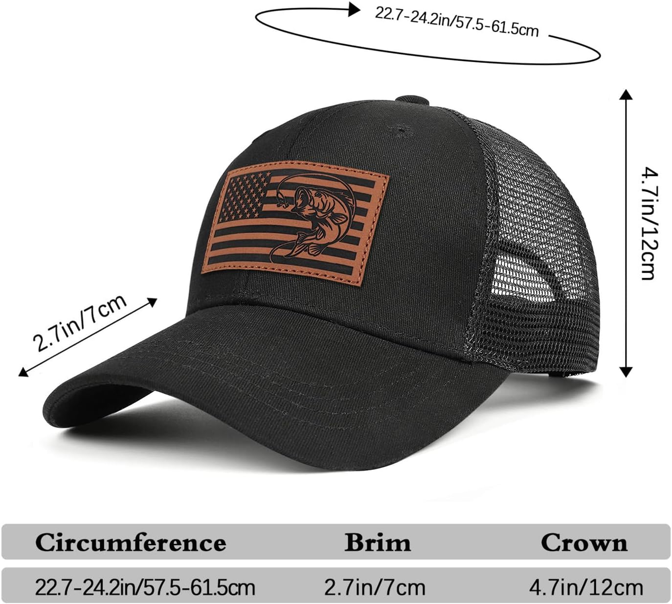Fishing Hat American Flag Baseball Cap image 3