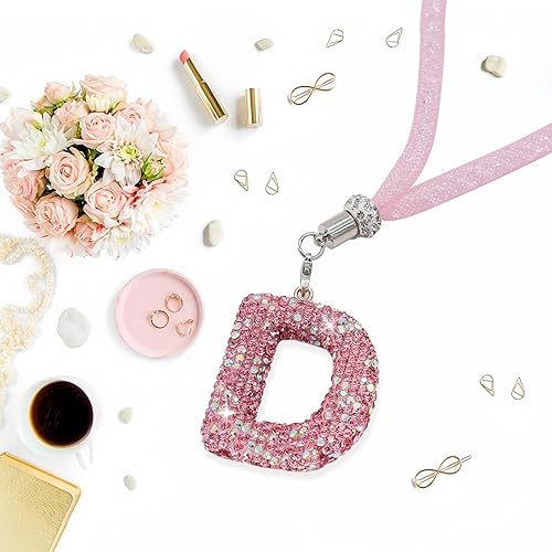 Miniatura 7 de Colorido colgante de cristal brillante accesorios de coche para mujer, bonito espejo retrovisor con diamantes de imitación, accesorios para colgar