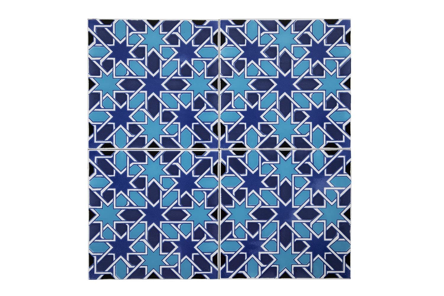Cerames Azulejos de Cerámica Marroquí Casablanca - Azulejos de mosaico Marroquí para baño, cocina, sala de estar, ducha, debajo de las escaleras | Azulejos marroquíes en estilo oriental 20x20 cm