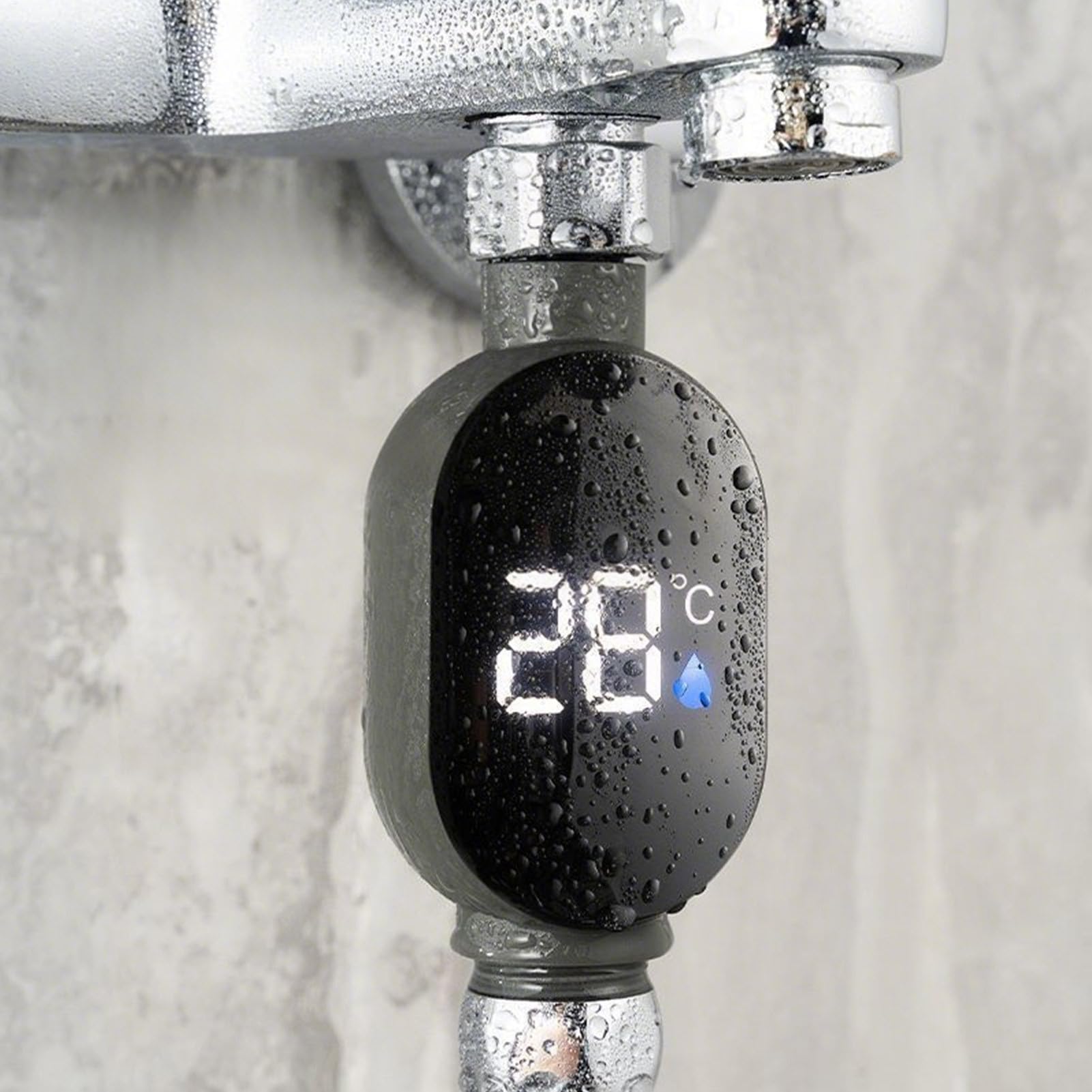 Ruwshuuk Coungeur De Température De Douche, Jauge De Température De Douche, Moniteur De Température De L'eau En Temps Réel Avec Affichage LED | Thermostat De Bain Imperméable Pour La Cuisine De Salle