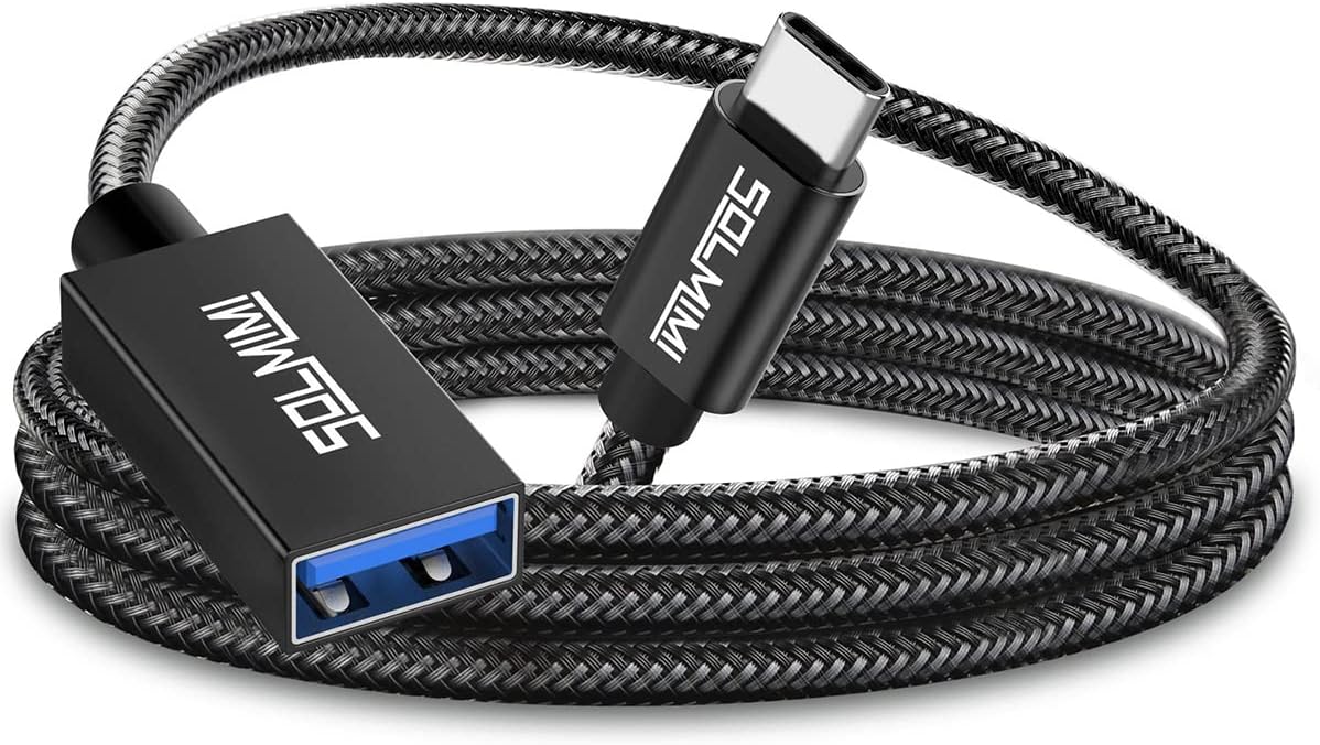 USB C auf A 3.0 Adapter für Laptop, Tablet, Handy mit Typ-C Anschluss, OTG Kabel Type C kompatibel mit Tastatur, Maus, Speicherkarte und andere USB-Peripheriegeräten - 1.2m
