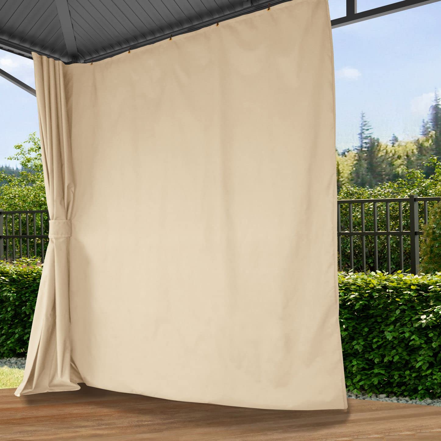 TOOLPORT Gazebo da giardino 3x4 m tetto hardtop in acciaio 4 teli laterali color crema, profilo ca. 90x90 mm