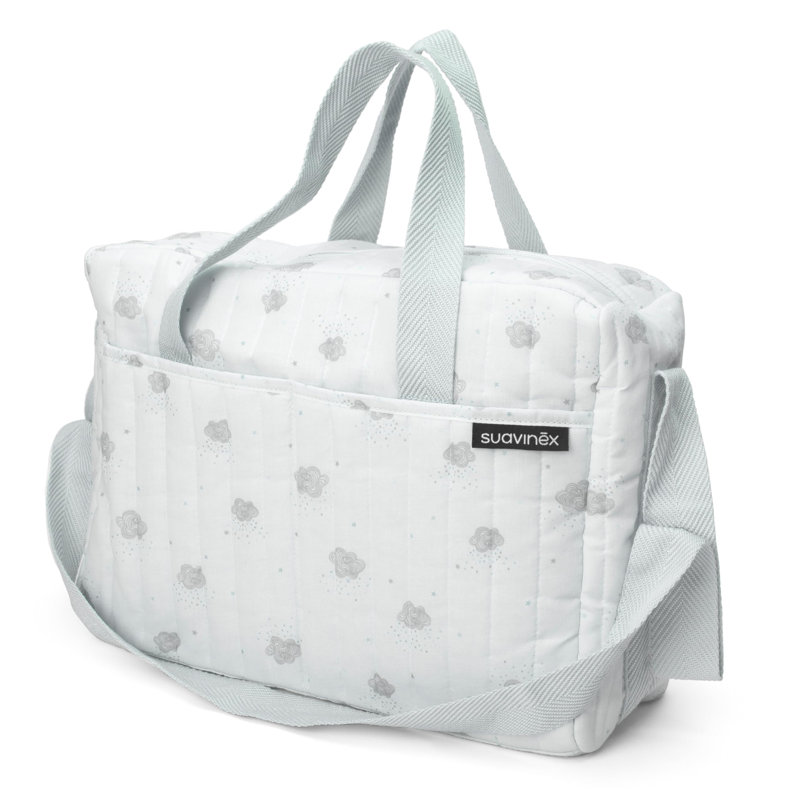 Suavinex, Bolso Carro Bebé con Cosmética: Gel Champú Syndet 300 ml + Loción Hidratante 300 ml + Pomada Pañal 50 ml + Baby Cologne 100 ml + Toallitas 60 Uds. Ideal Regalo de Recién Nacido, Azul - 5