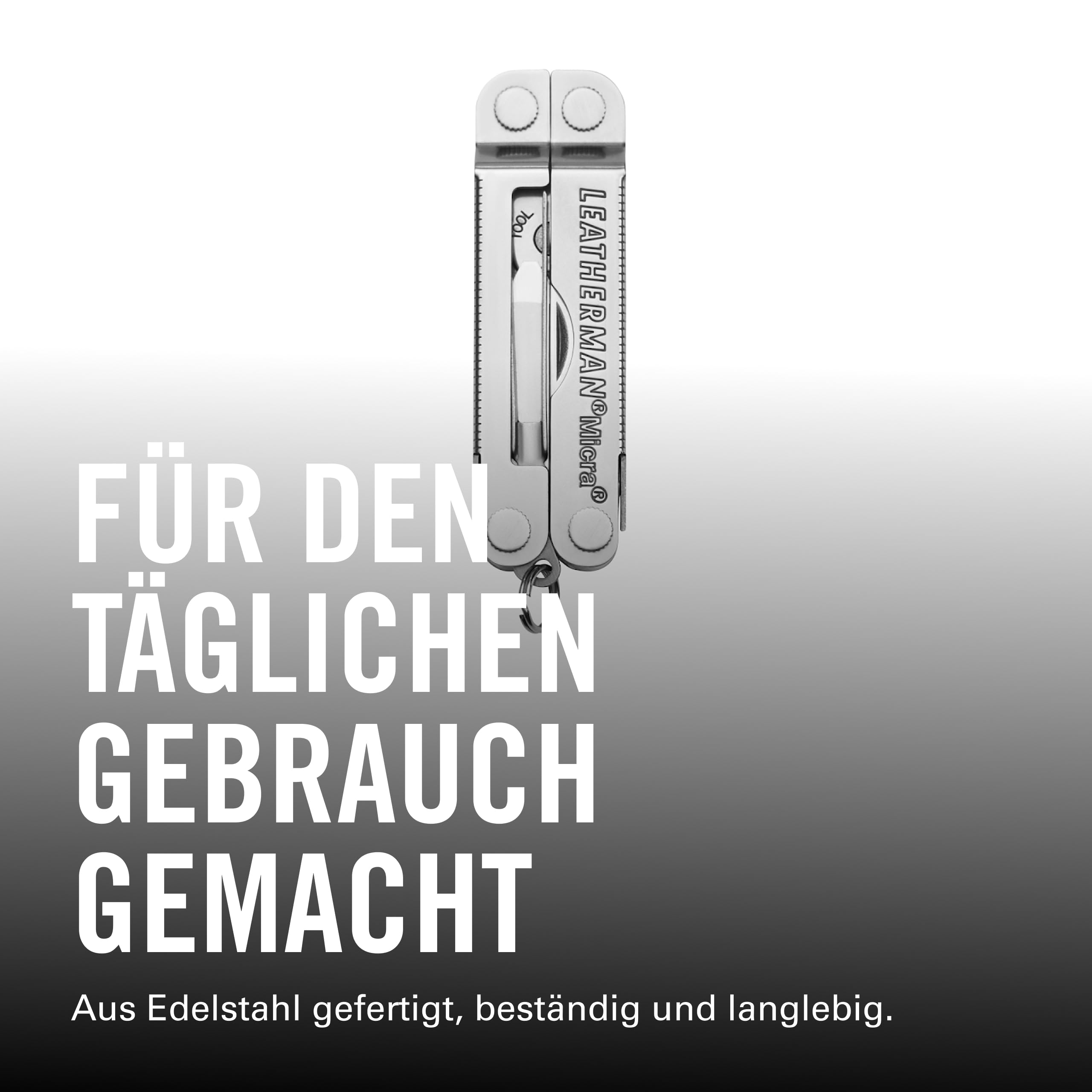 Leatherman Micra - Edelstahl-Schlüsselanhänger Multi-Tool mit Federschere und 9 Werkzeugen - Edelstahl