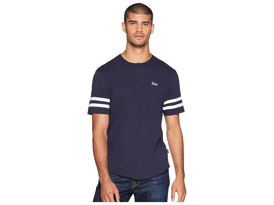 

Brixton Potrero II Short Sleeve Henley (Navy/White) Men's Clothing