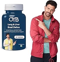 OYB Lung & Liver Dual Detox Tablets | 12-Herb Ayurvedic Cleanse with Milk Thistle, Giloy, Kutki & Amla | Supports Liver Detox, Respiratory Health & Immunity, Natural Antioxidant | 30 Tablets