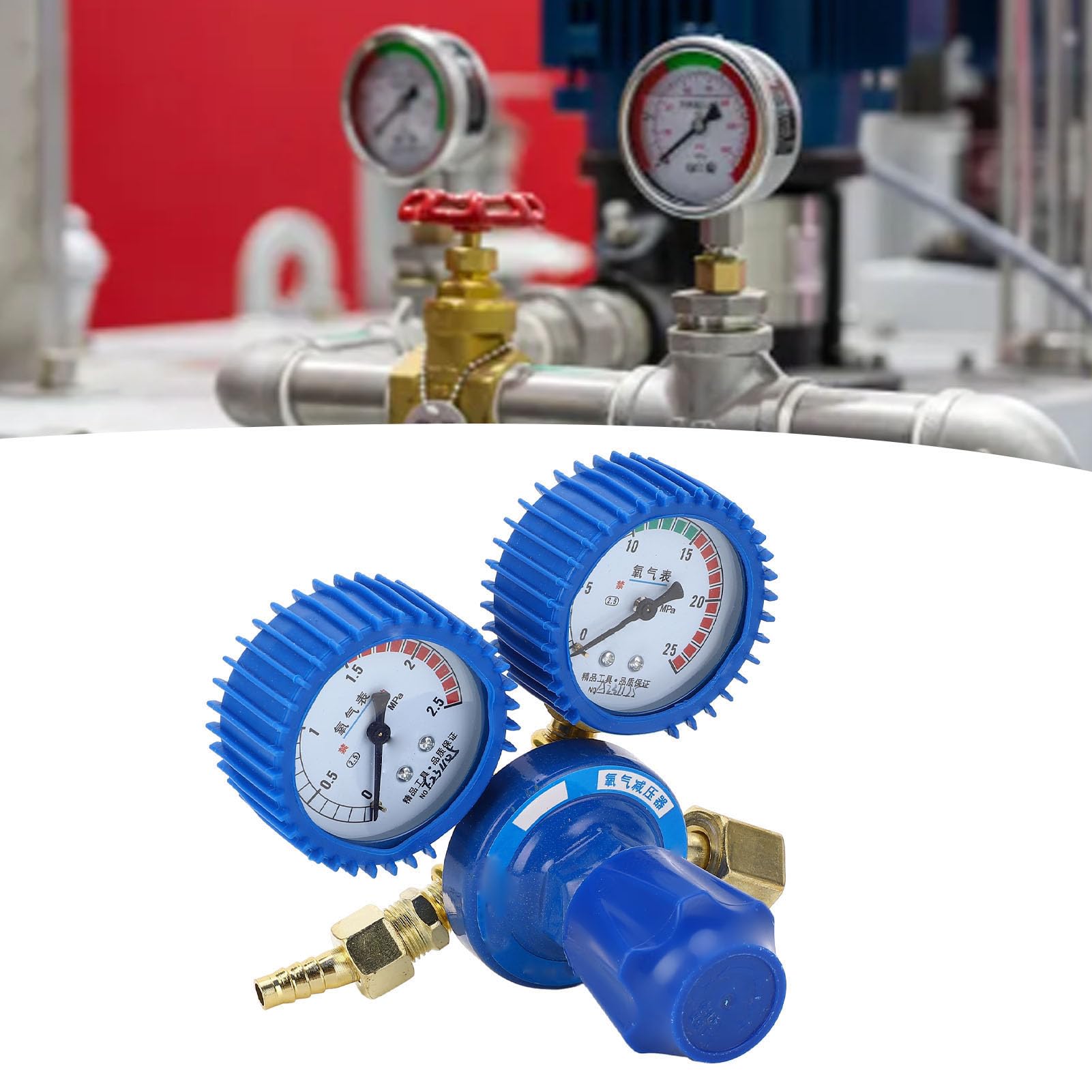 Oxygen Regulators, Welding Gas Gauges YQY-08 Tank Bottle Pressure Reducer Accessories with Shock Resistant Gauge Welding Gas Regulators